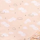 Alternate image 2 for Trend Lab&reg; Cloud Sprinkles Deluxe Flannel Fitted Crib Sheet in Peach/Grey