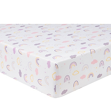 Sammy &amp; Lou 2-Pack Rainbow Mermaid Fitted Crib Sheets in Purple/Pink. View a larger version of this product image.