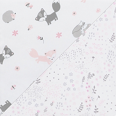 Sammy &amp; Lou 2-Pack Girl Forest Microfiber Fitted Crib Sheets in Pink/Grey. View a larger version of this product image.