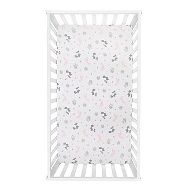 Sammy &amp; Lou 2-Pack Girl Forest Microfiber Fitted Crib Sheets in Pink/Grey. View a larger version of this product image.
