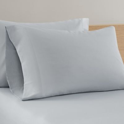Marmalade 144-Thread Count Cotton Standard Pillowcase in Grey