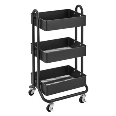 Squared Away&trade; 3-Tier Utility Storage Cart in Black