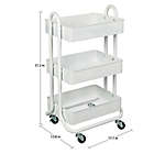 Alternate image 3 for Squared Away&trade; 3-Tier Utility Storage Cart in White