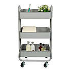 Alternate image 7 for Squared Away&trade; 3-Tier Utility Storage Cart in Grey