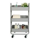 Alternate image 7 for Squared Away&trade; 3-Tier Utility Storage Cart in Grey