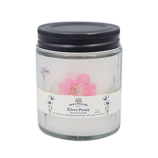 Alternate image 1 for Bee & Willow™ Silver Peony 7.7 oz. Spring Floral Glass Jar Candle