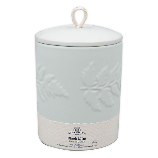 Alternate image 1 for Bee & Willow™ Home Black Mint 12 oz. Spring Embossed Ceramic Candle