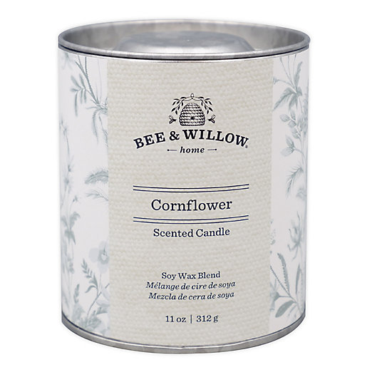 Alternate image 1 for Bee & Willow™ Cornflower 11 oz. Tin Candle with Floral Design