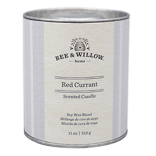 Alternate image 1 for Bee & Willow™ Red Currant 11 oz. Tin Candle with Grey Linen Design
