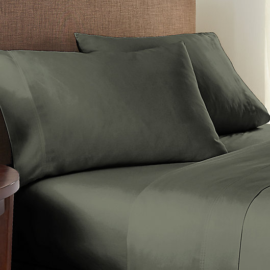 Alternate image 1 for Nestwell™ Pure Earth Organic Cotton 300-Thread-Count Full Sheet Set in Dark Forest