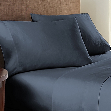 Nestwell&trade; Pure Earth&trade; Organic Cotton 300-Thread-Count Twin XL Sheet Set in Dark Stone. View a larger version of this product image.