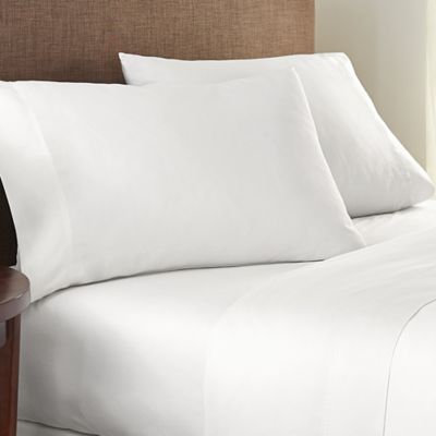 2-Piece King Pillowcase Set Solid Single Ply 500 Thread Count 100% Cotton White Superior C500KGPC SLWH
