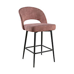 Cosmo Living Alexi Upholstered Counter Stool in Blush