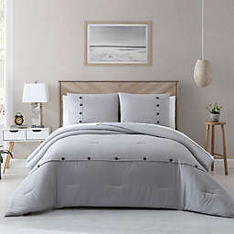 Buttons 3-Piece Comforter Set in Grey