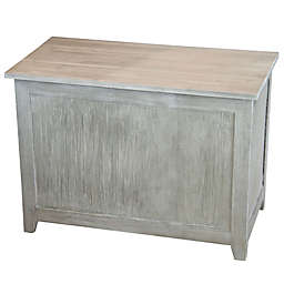 Solid Bamboo Storage Bench in Brushed Grey