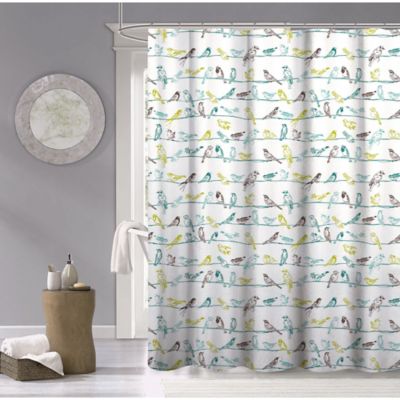 Essential Home Gossamer Leaf  Fabric Shower Curtain Liner 