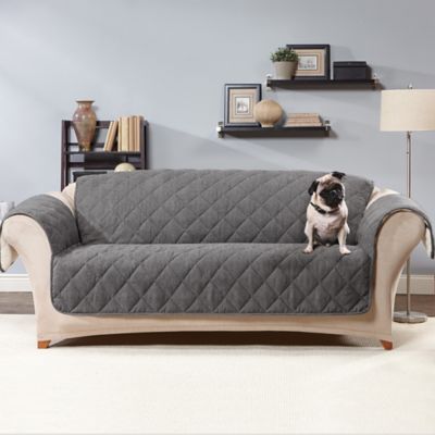 Sure Fit® Silky Touch Furniture Protector Collection Sofa GREY NON SLIP 