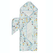 Loulou Lollipop 2-Piece Up Up Away Hooded Towel and Washcloth Set