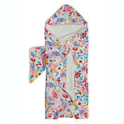 Loulou Lollipop 2-Piece Light Field Flowers Hooded Towel and Washcloth Set