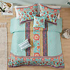 Alternate image 3 for Intelligent Design Ophelia Boho Printed 5-Piece Full/Queen Comforter Set in Aqua