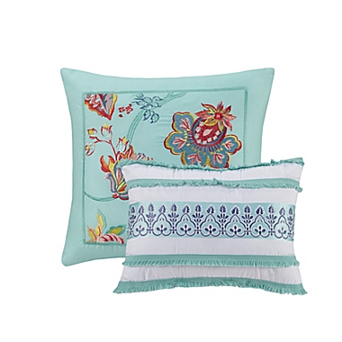 Intelligent Design Ophelia Boho Printed 4-Piece Twin/Twin XL Comforter Set in Aqua. View a larger version of this product image.