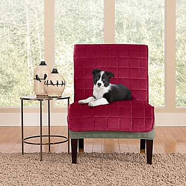 Sure Fit&reg; Deluxe Armless Chair Slipcover in Burgundy. View a larger version of this product image.
