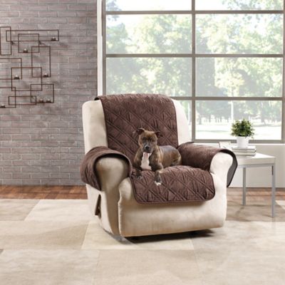 Chocolate Sure Fit Memory Foam Quilted Chair Furniture Pet Cover in Brown 