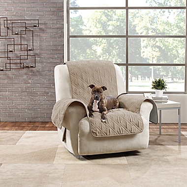 Sure Fit&reg; Quilted Pet Recliner Cover in Taupe. View a larger version of this product image.