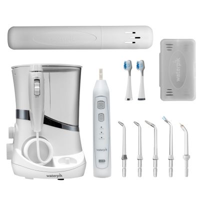 Waterpik&reg; Complete Care 5.0 Flosser + Sonic Toothbrush System in White