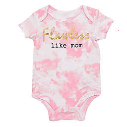 Baby Starters® "Flawless Like Mom" Short Sleeve Bodysuit in Pink/Gold