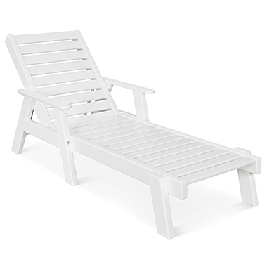POLYWOOD&reg; Captain Chaise with Arms in White. View a larger version of this product image.