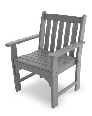POLYWOOD Vineyard Slate Grey Plastic Outdoor Garden Arm Chair