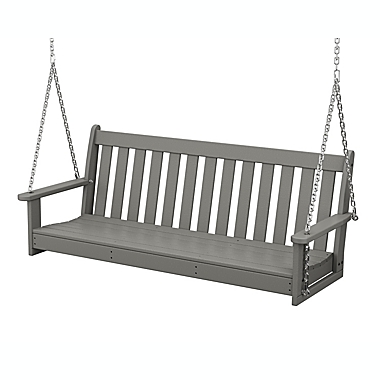 POLYWOOD&reg; Vineyard Garden Porch Swing in Slate Grey. View a larger version of this product image.