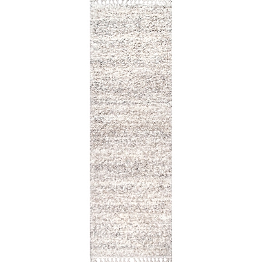 nuLOOM Contemporary Brooke Shag 3&#39; x 6&#39; Runner Rug in Off-White. View a larger version of this product image.