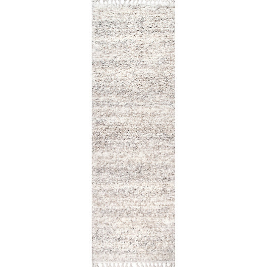 Alternate image 1 for nuLOOM Contemporary Brooke Shag 3' x 8' Runner Rug in Off-White