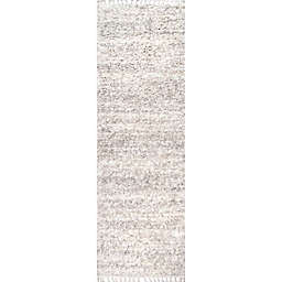 nuLOOM Contemporary Brooke Shag 3&#39; x 10&#39; Runner Area Rug in Off-White
