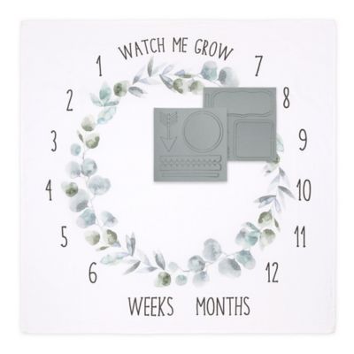 The Peanutshell&trade; Farmhouse &quot;Watch Me Grow&quot; Milestone Blanket in Green