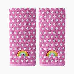 SKL Home Rainbow Cloud 2-Piece Hand Towel Set in Pink