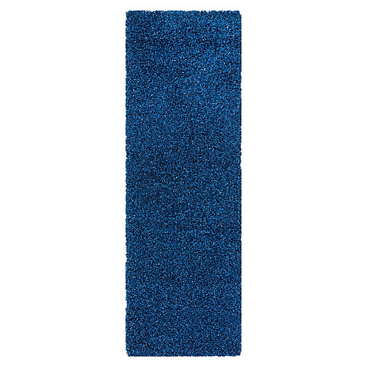 Alternate image 1 for nuLOOM Marleen Plush Shag 3' x 6' Runner Rug in Blue