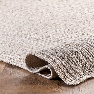 nuLOOM Rigo Hand Woven Farmhouse Jute 8&#39;x11&#39; Jute Area Rug in White. View a larger version of this product image.
