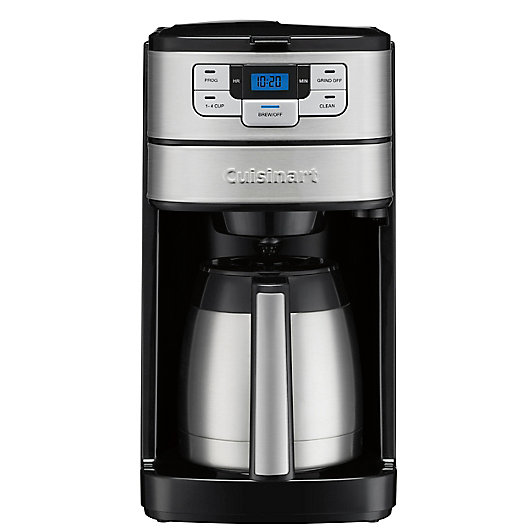 Alternate image 1 for Cuisinart® Automatic Grind & Brew 10-Cup Thermal Coffeemaker in Black/Stainless Steel