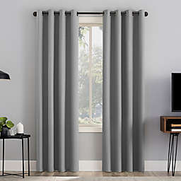 Sun Zero® Channing Grid 96-Inch Grommet 100% Blackout Curtain Panel in Sterling (Single)
