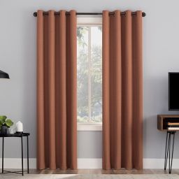 Sun Zero® Channing Grid 96-Inch Grommet 100% Blackout Curtain Panel in Terracotta (Single)