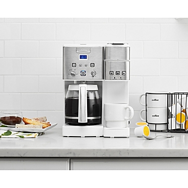 Cuisinart&reg; Coffee Center &trade; 12-Cup Coffee Maker and Single Serve Brewer in White. View a larger version of this product image.
