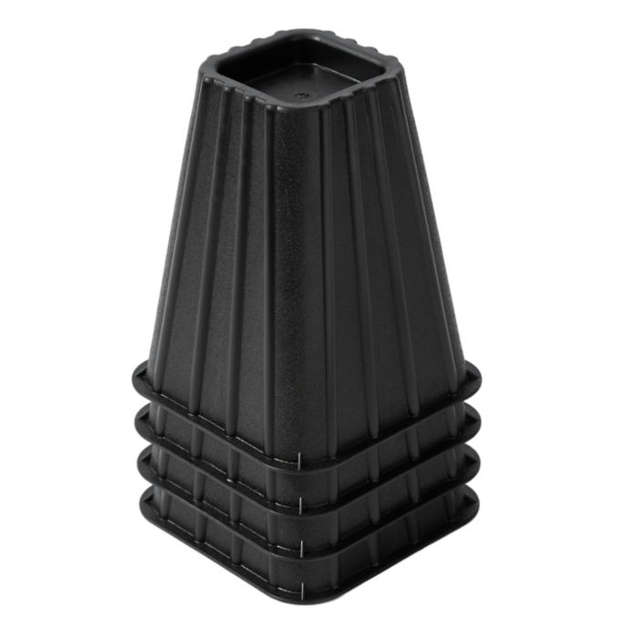 Simply Essential™ Extra Tall Bed Lifts in Black (Set of 4) Bed Bath
