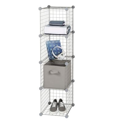 Simply Essential&trade; 12-Inch Wire Cube Grid in Grey (Set of 4)
