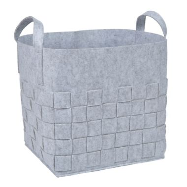 Sammy &amp; Lou Woven Felt Storage Cube in Light Grey. View a larger version of this product image.