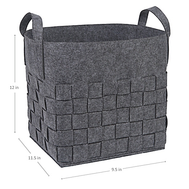 Sammy &amp; Lou Woven Felt Storage Cube in Medium Grey. View a larger version of this product image.