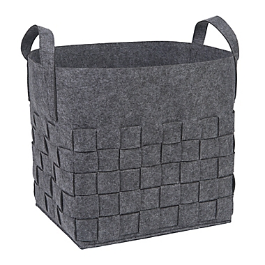 Sammy &amp; Lou Woven Felt Storage Cube in Medium Grey. View a larger version of this product image.