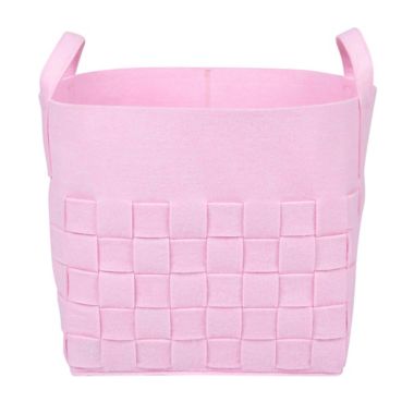 Sammy &amp; Lou Woven Felt Storage Cube in Pink. View a larger version of this product image.